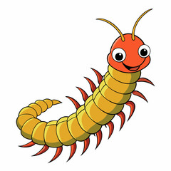 centipede on white background