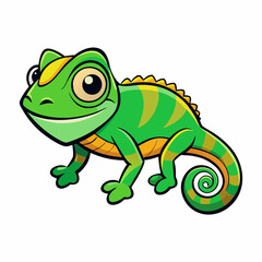 chameleon on white background