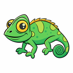 chameleon on white background