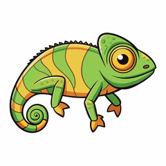 chameleon on white background