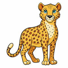cheetah cartoon isolated on white