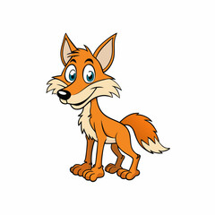coyote cartoon isolated on white