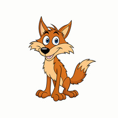 coyote cartoon isolated on white