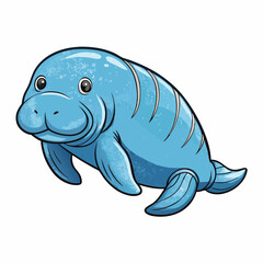 dugong cartoon vector