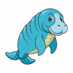 dugong cartoon vector