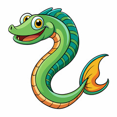 eel cartoon vector