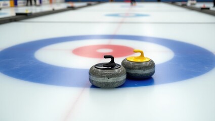 curling match in arena
