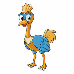 vector illustration of cartoon emu