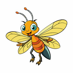 vector illustration of a cartoon firefly
