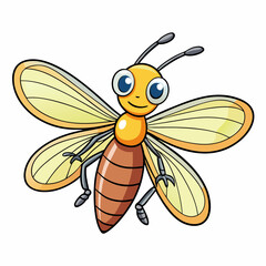vector illustration of a cartoon firefly