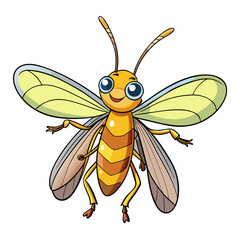 vector illustration of a cartoon firefly