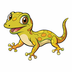 vector illustration of a cartoon gecko
