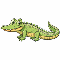 vector illustration of cartoon gharial