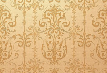 Fototapeta premium Subtle embossed taupe damask pattern on textured wallpaper, home decor, sophisticated
