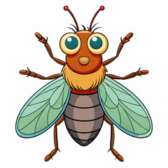 vector illustration of a housefly
