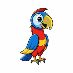cartoon macaw on white