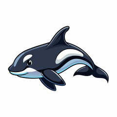 whale cartoon isolated on white