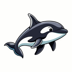 whale cartoon isolated on white