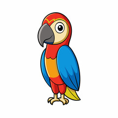 cartoon parrot on white
