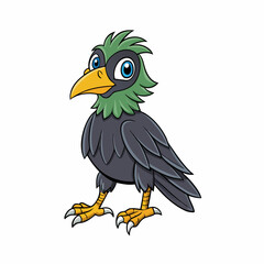 raven cartoon waving hand