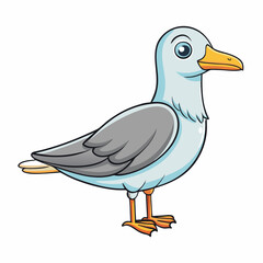 vector illustration of cartoon seagull