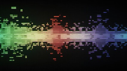 Digital TV malfunction, television broadcast distortion, abstract technology backdrop