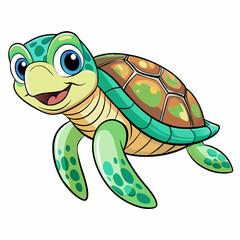 sea turtle cartoon vector