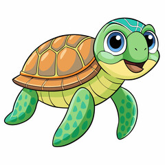 sea turtle cartoon vector