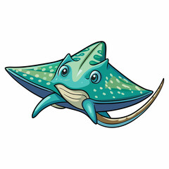 stingray cartoon on a white background