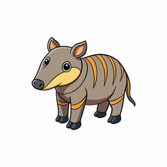 vector illustration of a cartoon tapir