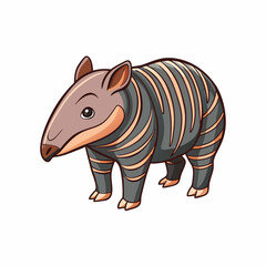vector illustration of a cartoon tapir