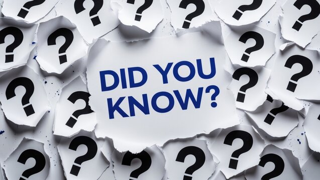 Did you know question marks on white sheets - intense lighting