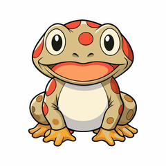 green toad cartoon vector