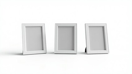 Grey Desktop photo frame in a Modern style, featuring picture frames on a white background.