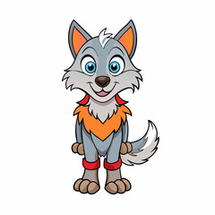 wolf cartoon vector