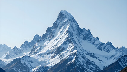 Obraz premium Snowy Mountain Peak: Wilderness and Exploration in the Alps 