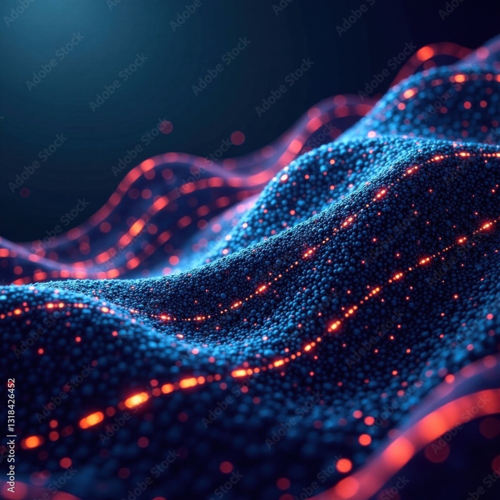 Aufkleber geometric mesh lines on abstract background with polygonal shapes and futuristic technology elements