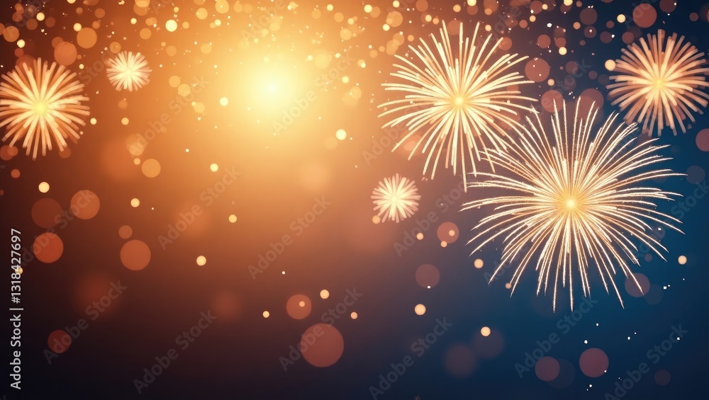 Poster fireworks and empty space - abstract festive background