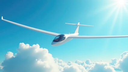 Glider plane in flight