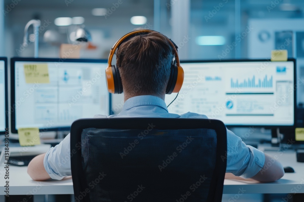 Wall mural future workplaces and future trends in hybrid work models and ai-driven business operations .