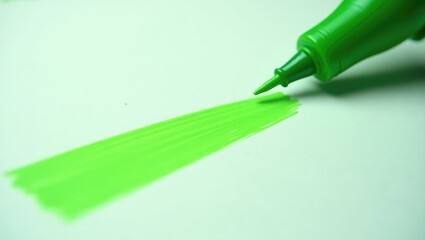 Closeup of green writing on paper using a text marker with space for text.