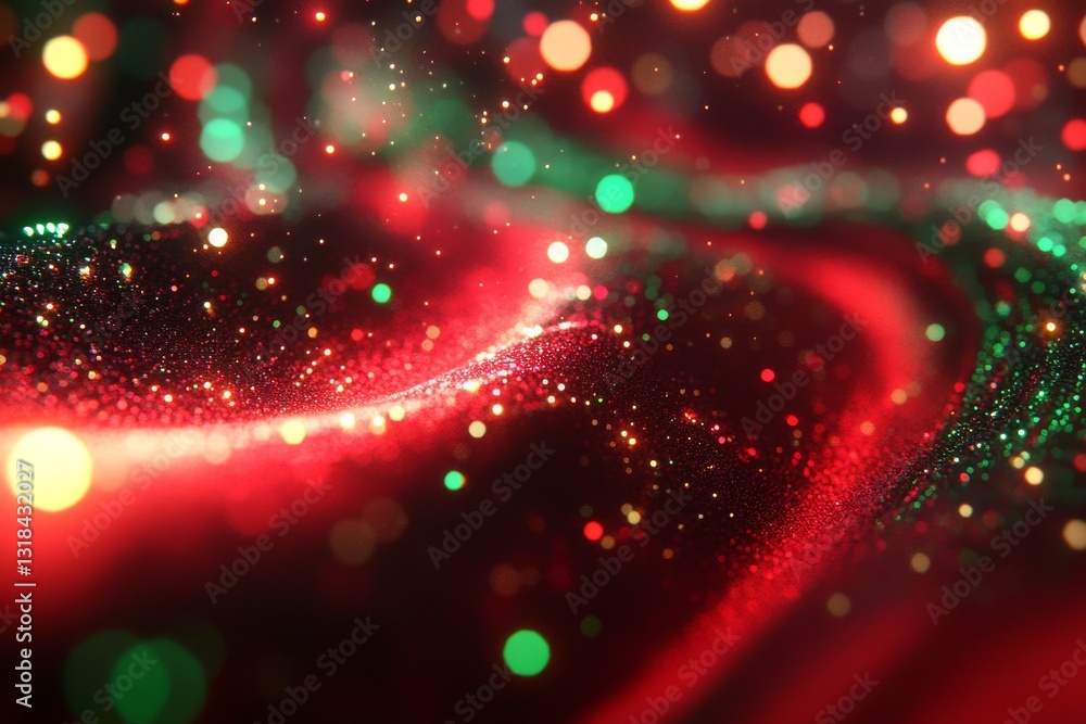 Aufkleber a radiant and vivid abstract background with glistening red and green tones, generating a saturated 