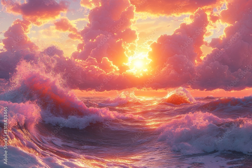Poster a background with an abstract design, where blue rays of light spread out over a vast space, creatin