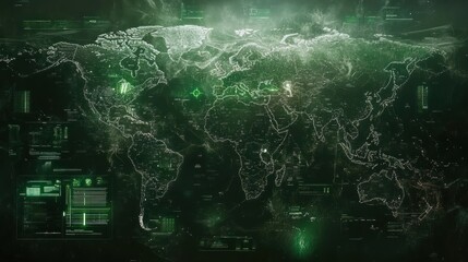 Global digital map with surveillance interface