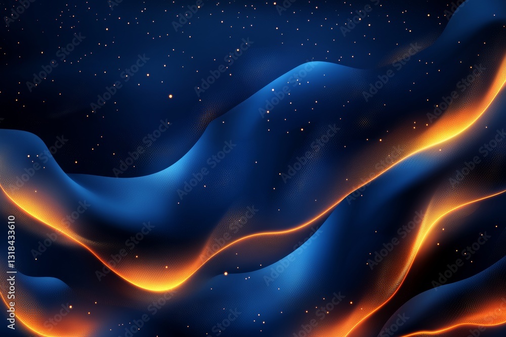 Poster the high-speed vortex particles in the computer-generated 3d drawing give the impression of swirling