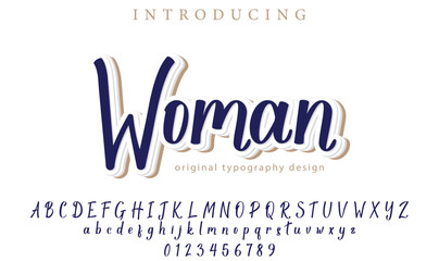 Woman Font Stylish brush painted an uppercase vector letters, alphabet, typeface