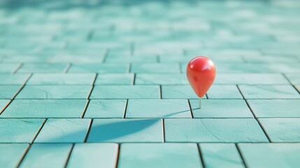 A location pin casting a long shadow on a map, representing the significance or importance of the marked location.