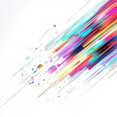 Abstract Art with Colorful Light Trails and Particles
