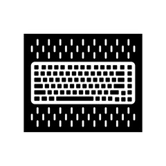 Mechanical Keyboard Display on Pegboard Silhouette Illustration