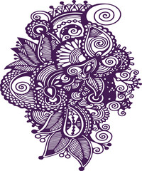 Beautiful flower art and mandala vector design